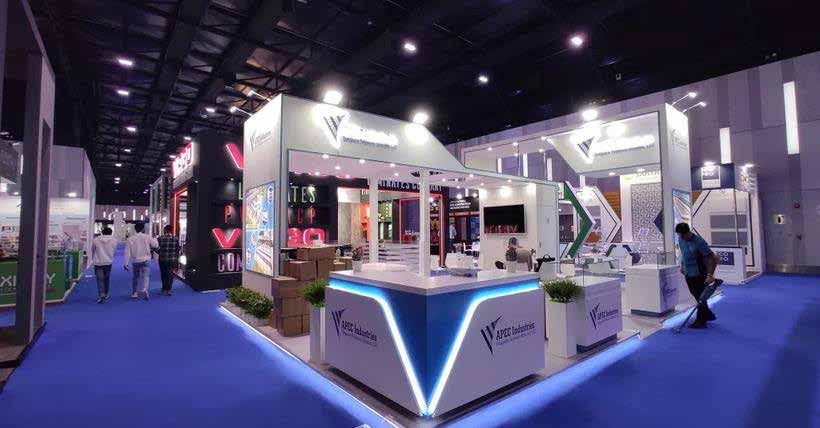 Large branded exhibition activation floor
